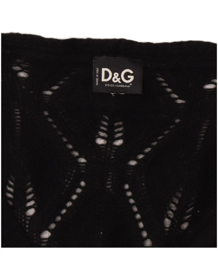 Suéter cardigã feminino DOLCE & GABBANA Reino Unido 8 pequeno preto poliamida
