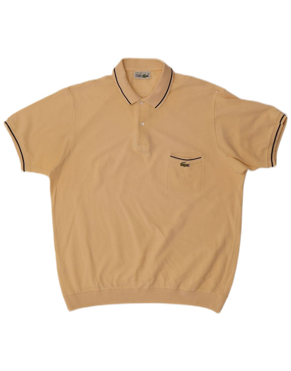 Lacoste Mens Sherpa Polo Neck Jumper Suéter Tamanho 7 2XL Amarelo Listrado