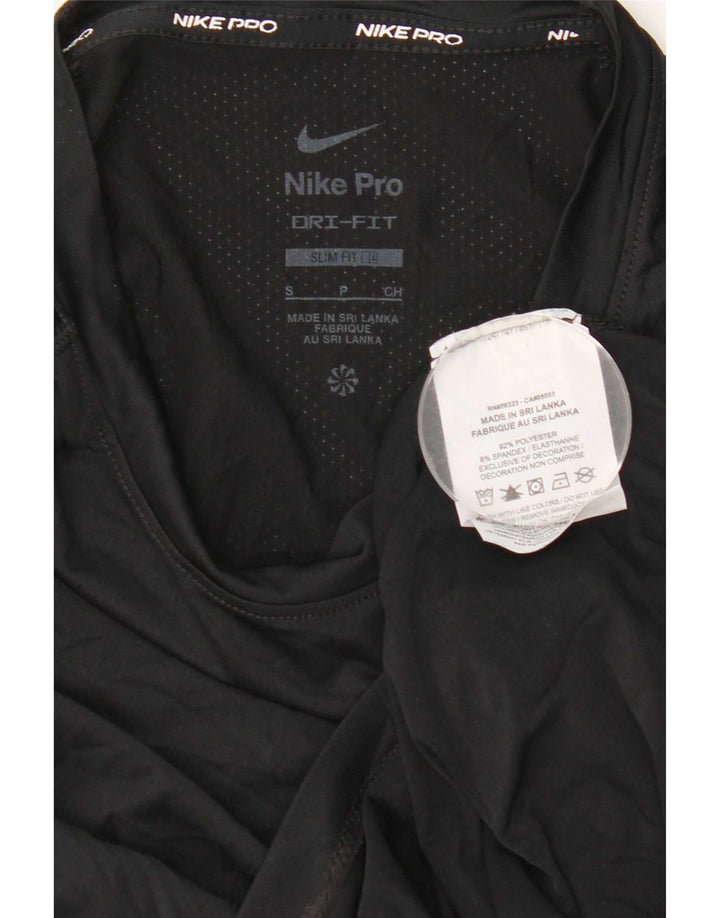 Nike Mens Dri Fit Slim Top Manga Longa Pequeno Poliéster Preto