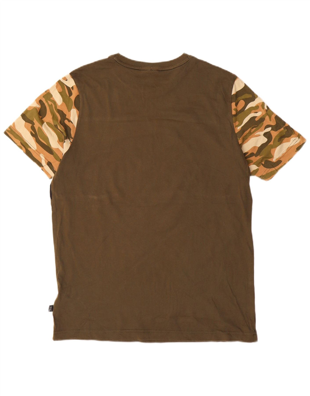 Camiseta masculina gráfica PUMA Top médio cáqui algodão camuflado