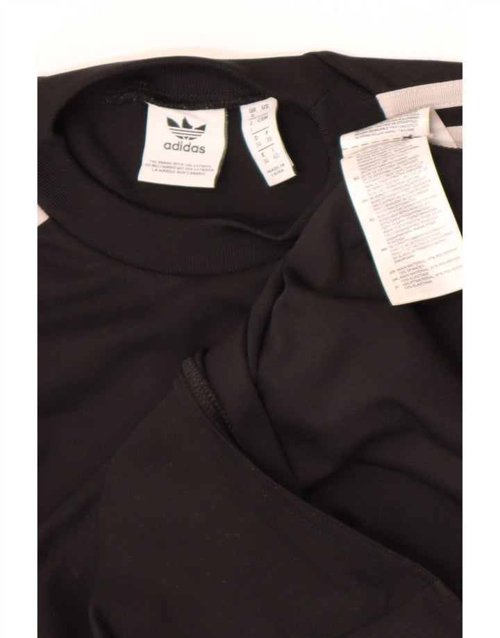 Bodysuit feminino de manga comprida Adidas UK 8 pequeno poliéster preto