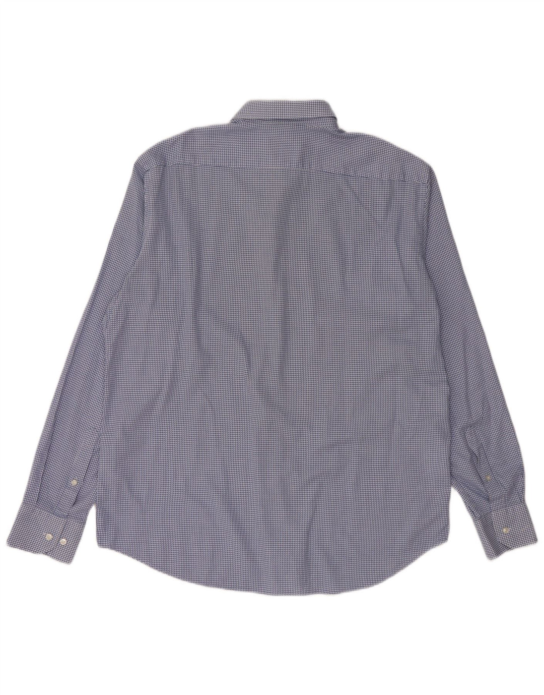 Camisa masculina de ajuste regular HUGO BOSS tamanho 44 17 1/2 XL azul houndstooth algodão