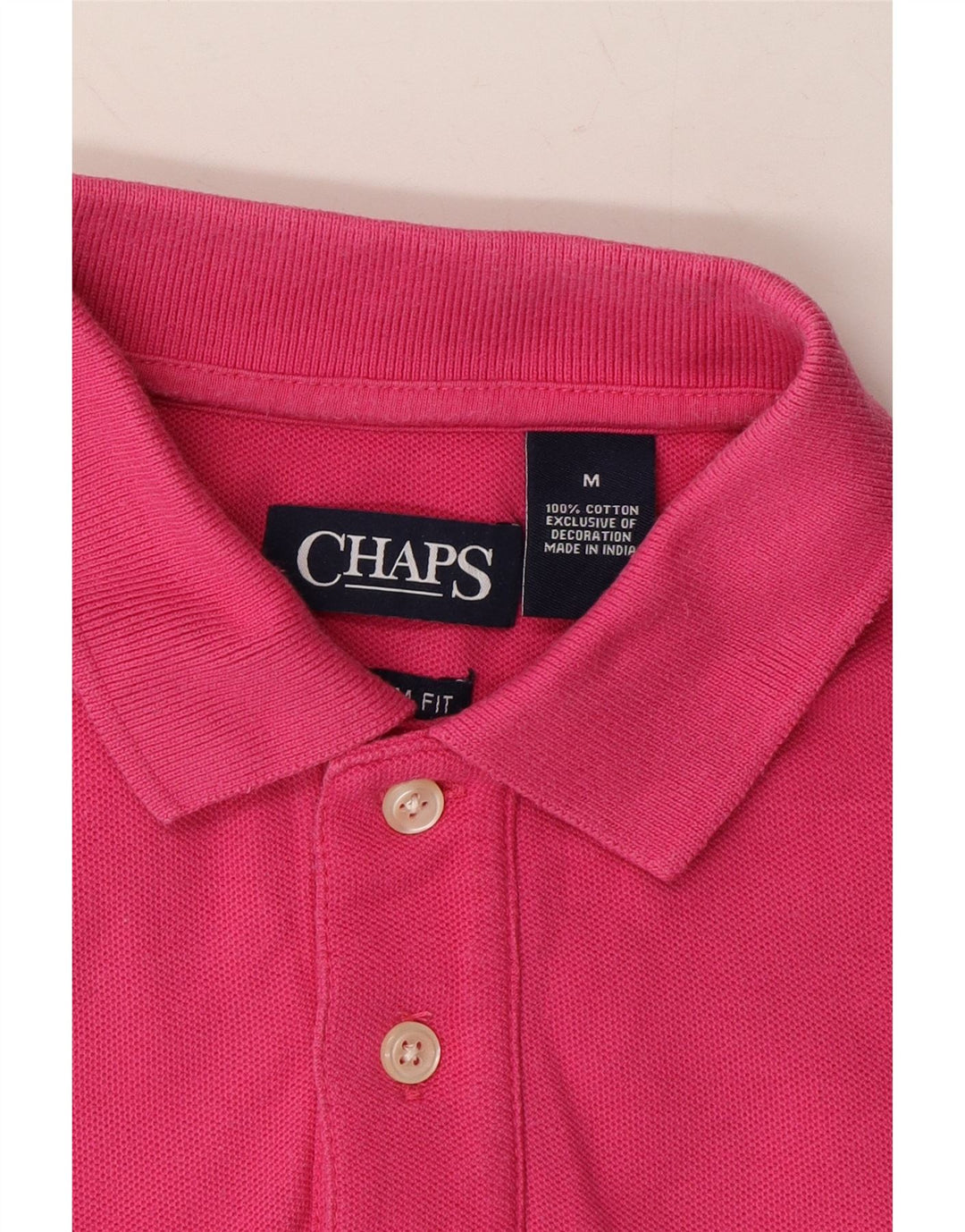 CHAPS Mens Polo Shirt Medium Pink Cotton Vintage Chaps and Second-Hand Chaps from Messina Hembry 