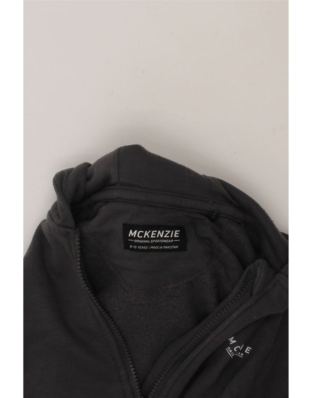 MCKENZIE Boys Zip Hoodie Sweater 8-9 Years Grey Cotton Vintage Mckenzie and Second-Hand Mckenzie from Messina Hembry 
