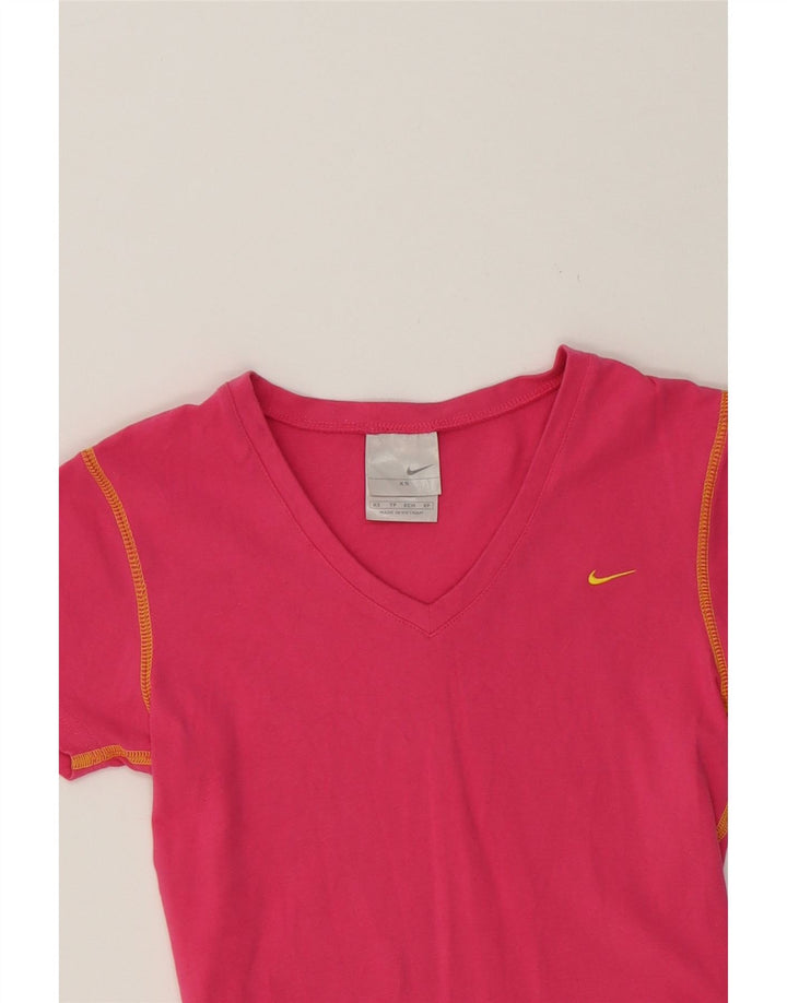 NIKE Girls T-Shirt Top 6-7 Years XS Pink Cotton Vintage Nike and Second-Hand Nike from Messina Hembry 