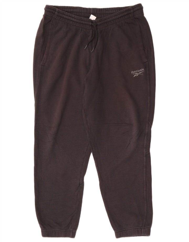Calça de treino masculina Reebok Joggers grande algodão preto