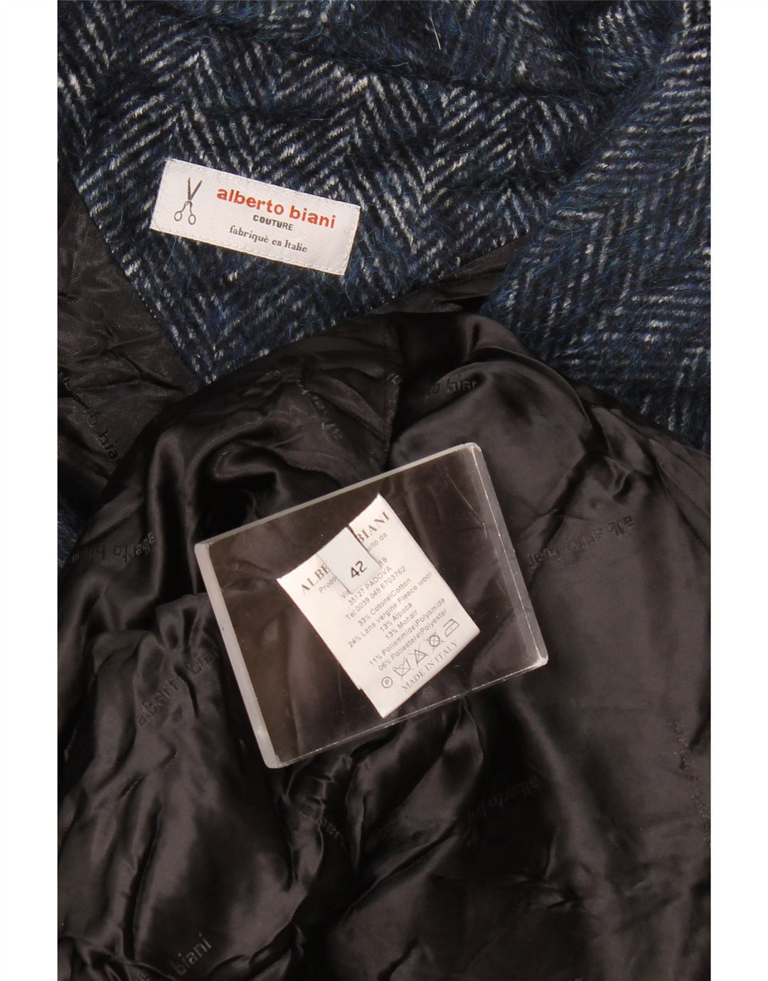 Jaqueta blazer feminina manga 3/4 Alberto Biani IT 42 médio azul marinho