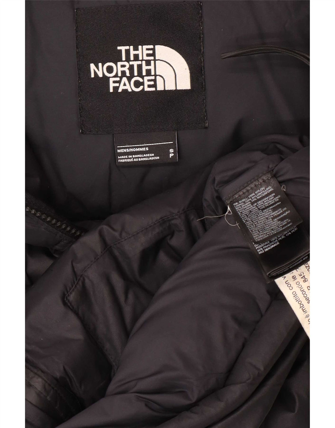 Jaqueta masculina acolchoada com capuz The North Face UK 36 pequena nylon preta