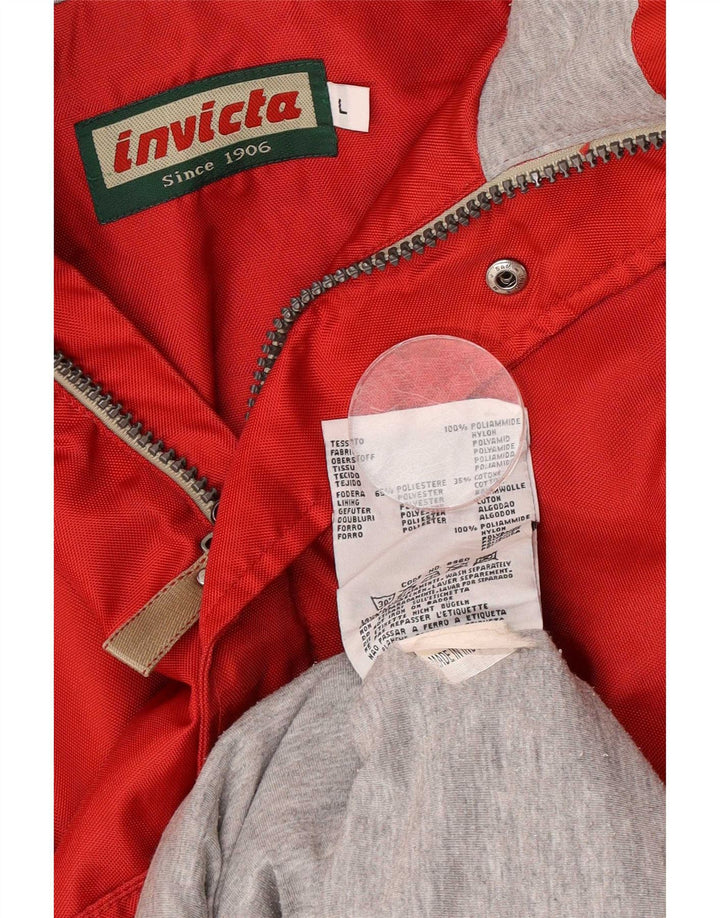 Jaqueta de chuva masculina com capuz Invicta UK 40 grande poliamida vermelha