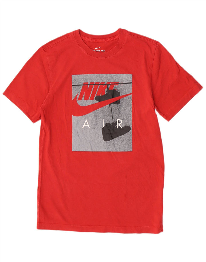 Camiseta Nike masculina gráfica top pequeno algodão vermelho