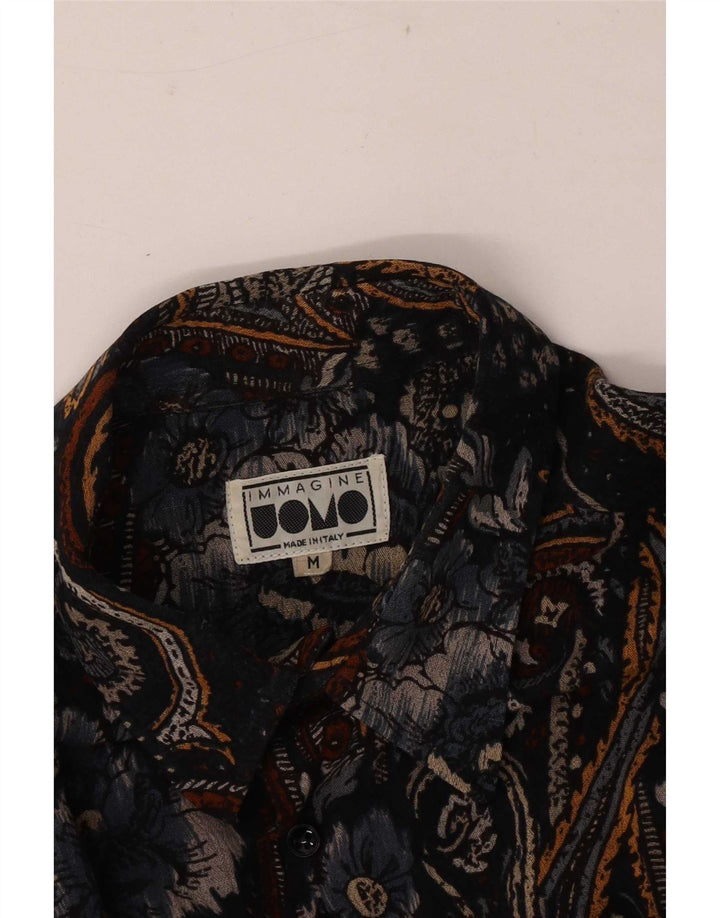 Camisa masculina vintage média paisley multicolorida