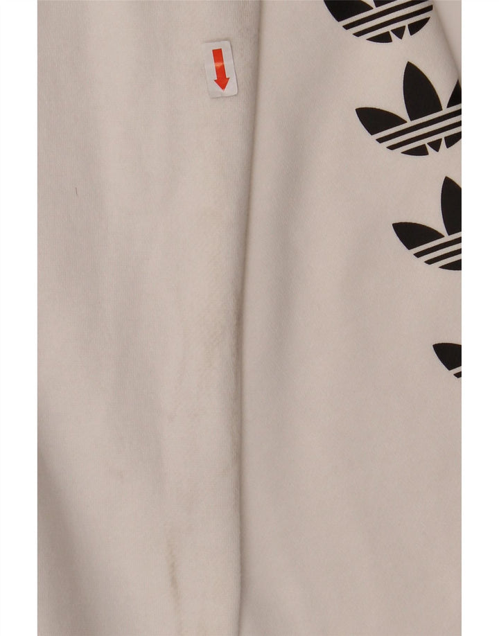 ADIDAS Mens Graphic Sweatshirt Jumper Médio Algodão Branco