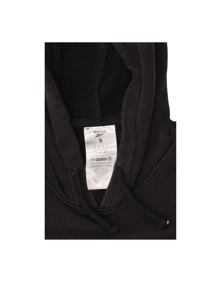 REEBOK masculino gráfico moletom com capuz pequeno algodão preto