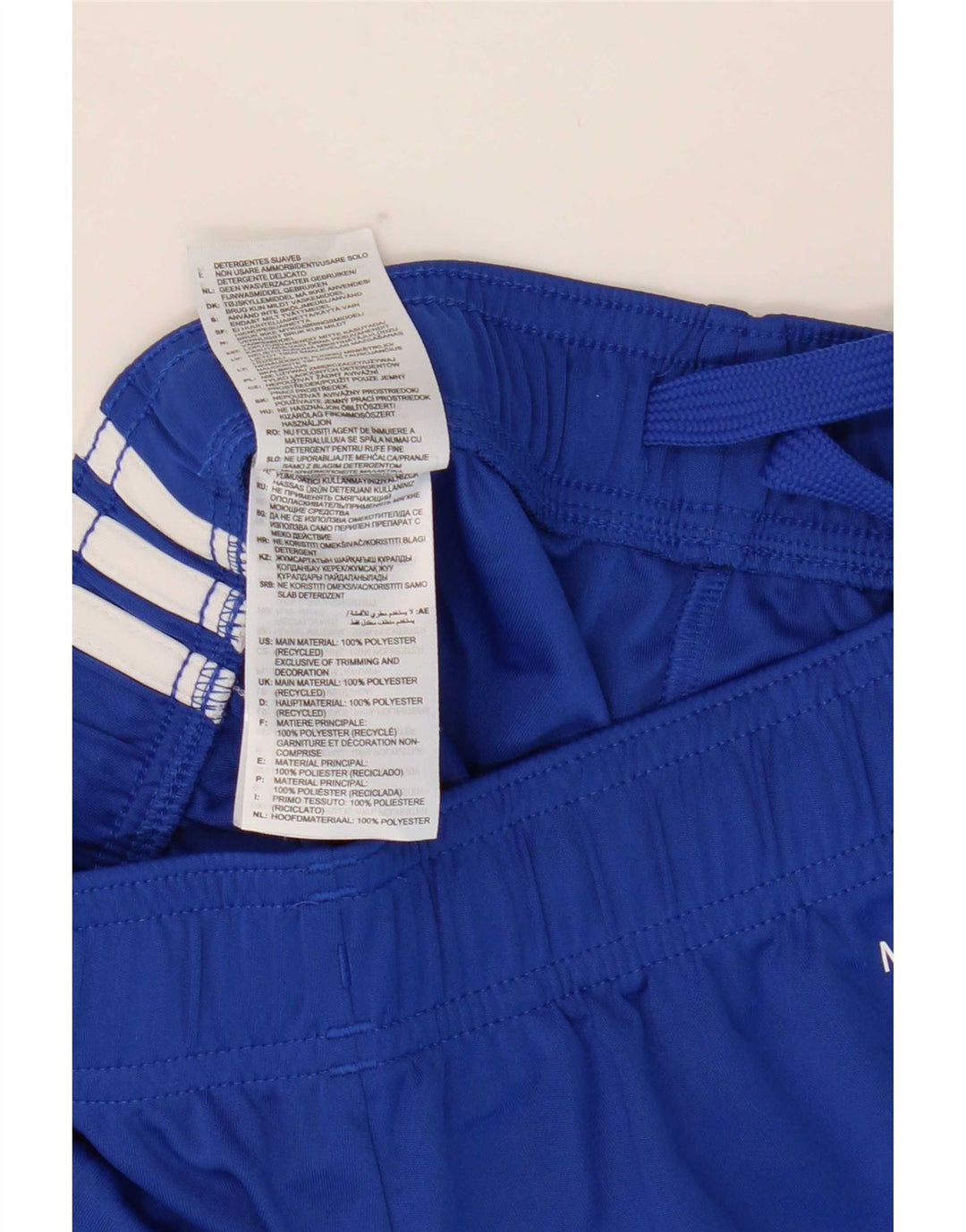 Shorts esportivos Adidas Aeroready para meninos 9-10 anos azul poliéster