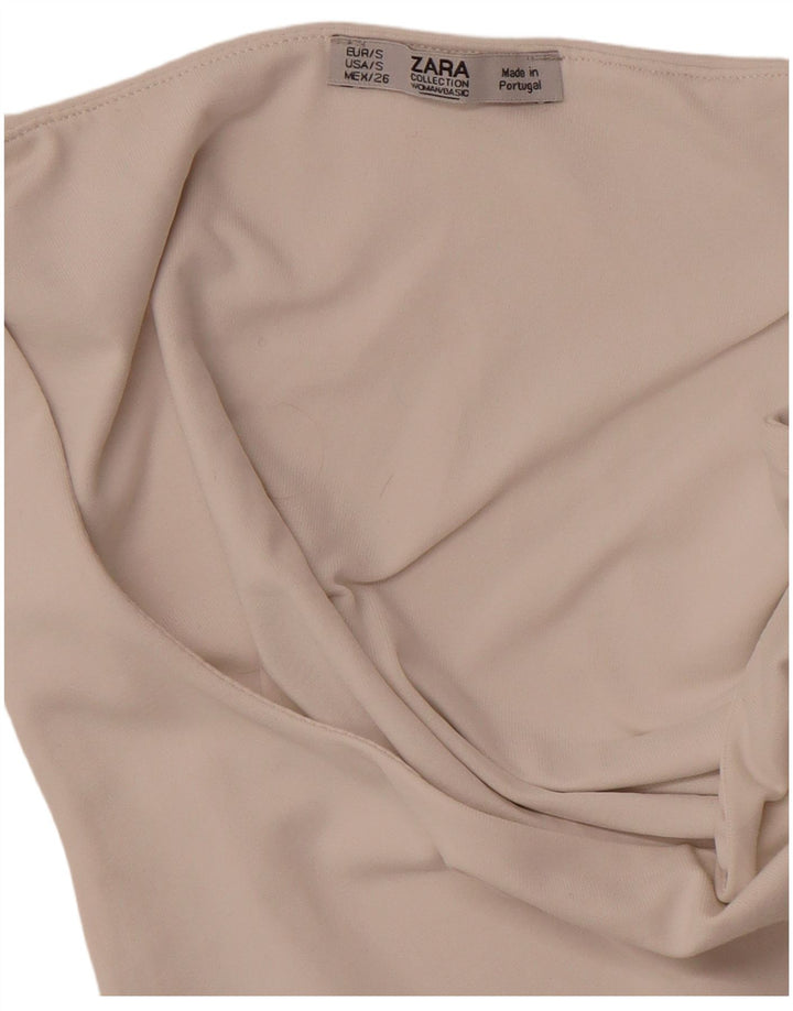 Top colete feminino ZARA UK 8 pequeno branco