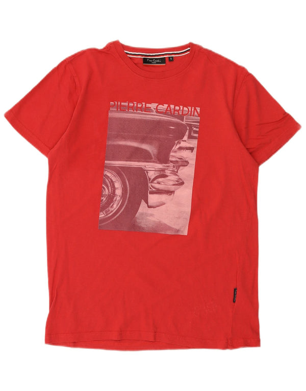 Camiseta gráfica masculina Pierre Cardin Top pequeno algodão vermelho