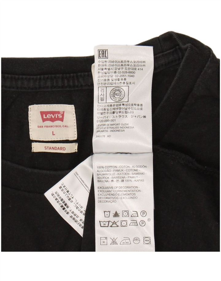 Camiseta masculina padrão LEVI'S grande algodão preto