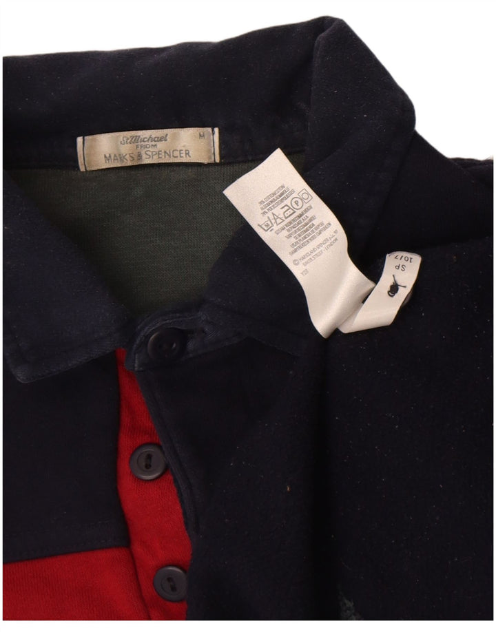 Suéter masculino Marks & Spencer St. Michael com listras azul marinho médio