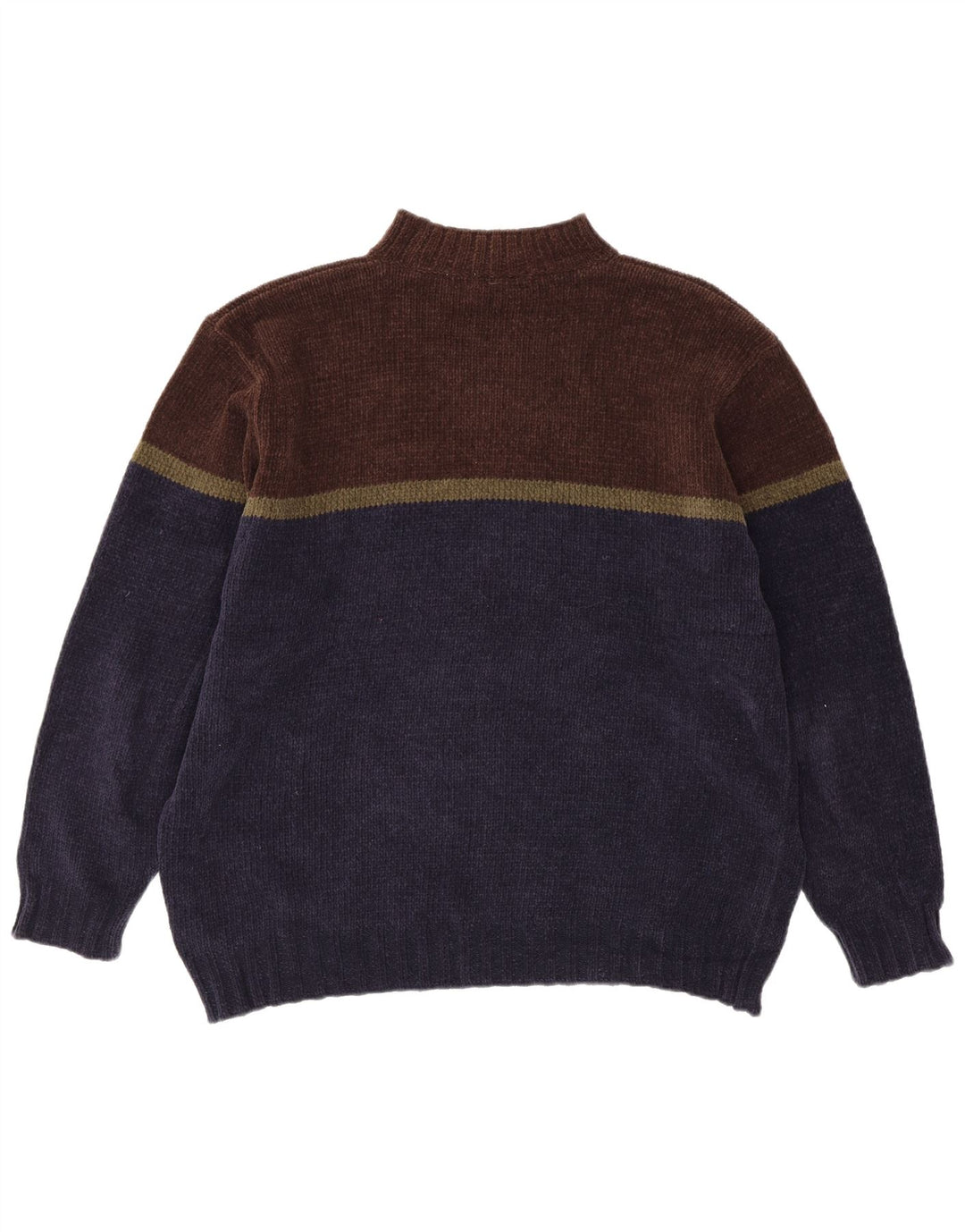 Suéter masculino Marks & Spencer com gola tartaruga XL azul marinho colorblock