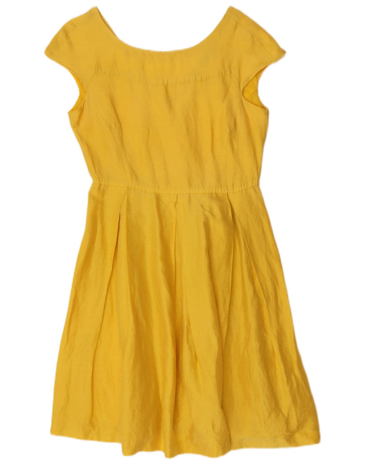 Max Mara Vestido feminino de fim de semana em linha A UK 14 Médio Amarelo