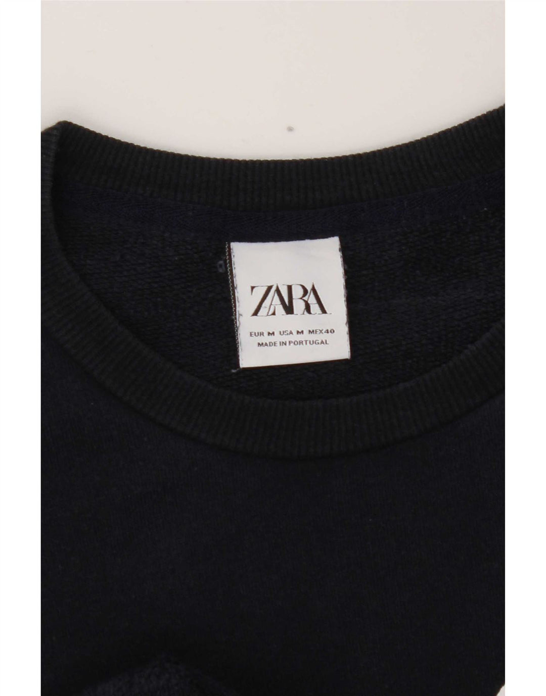 Zara moletom gráfico masculino jumper médio azul marinho