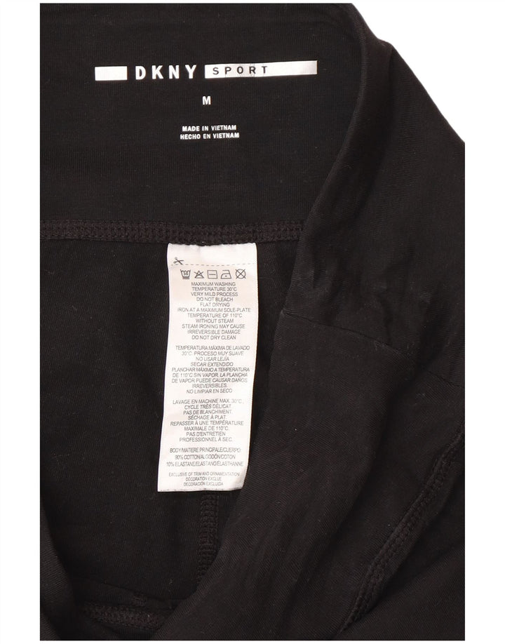 Leggings gráficas femininas Dkny UK 12 algodão preto médio