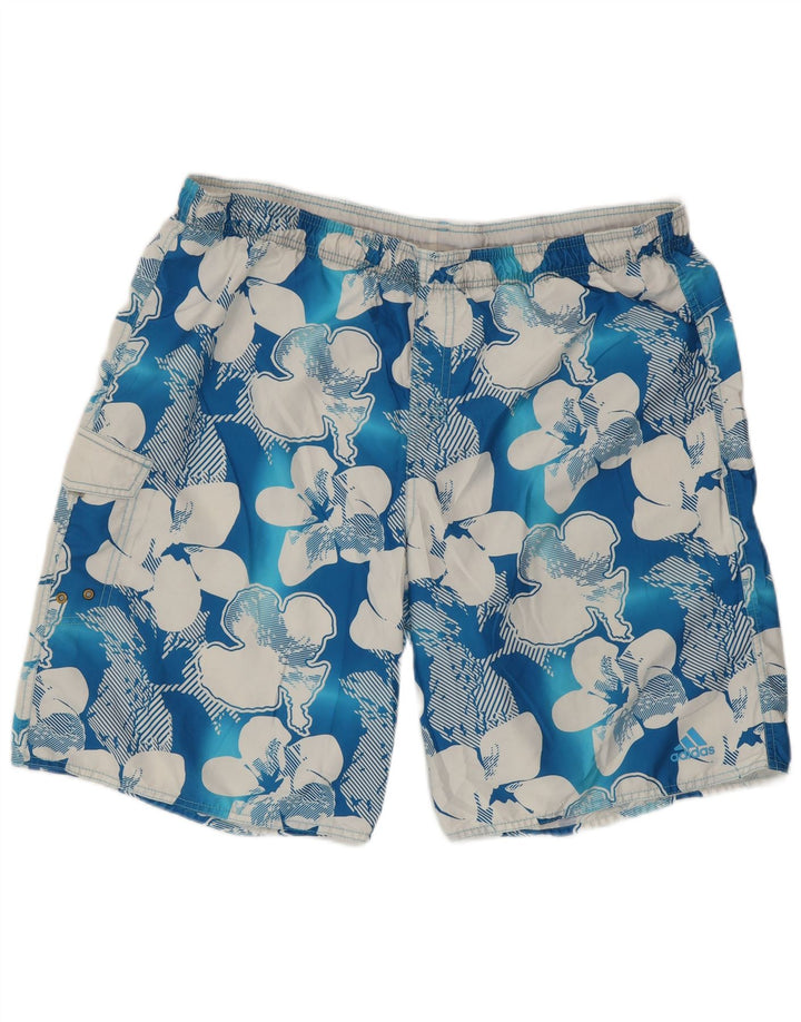 Shorts de natação masculino Adidas XL azul floral poliéster