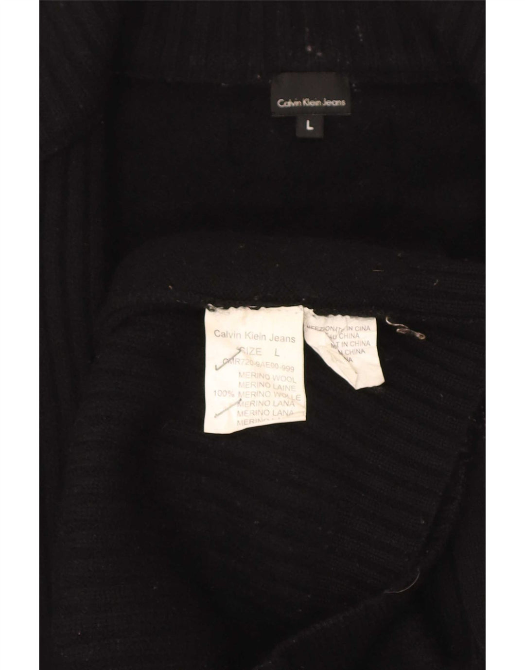 Suéter cardigã masculino Calvin Klein grande lã merino preta