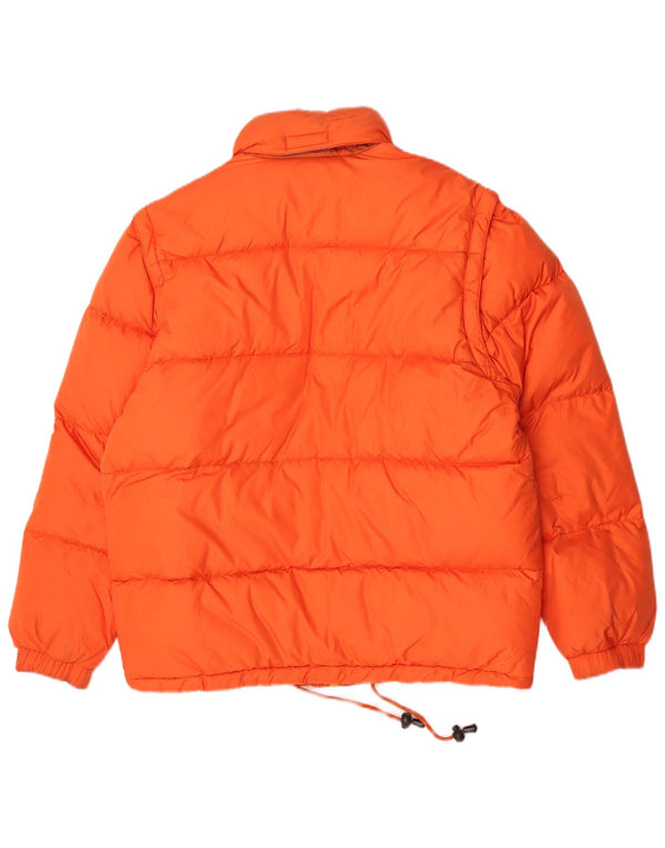 Jaqueta masculina acolchoada com capuz Sergio Tacchini UK 36 poliamida laranja pequena
