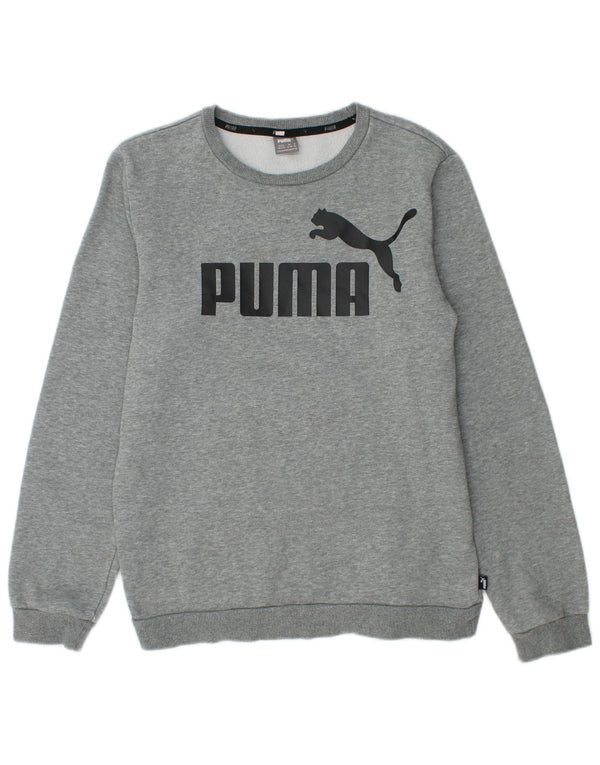 Puma Boys Graphic Sweatshirt Jumper 15-16 Anos Cinzento Salpicado