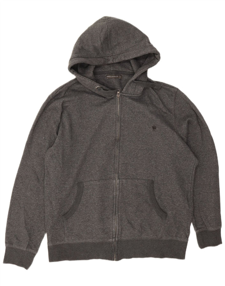 Suéter masculino com capuz e zíper French Connection XL algodão cinza