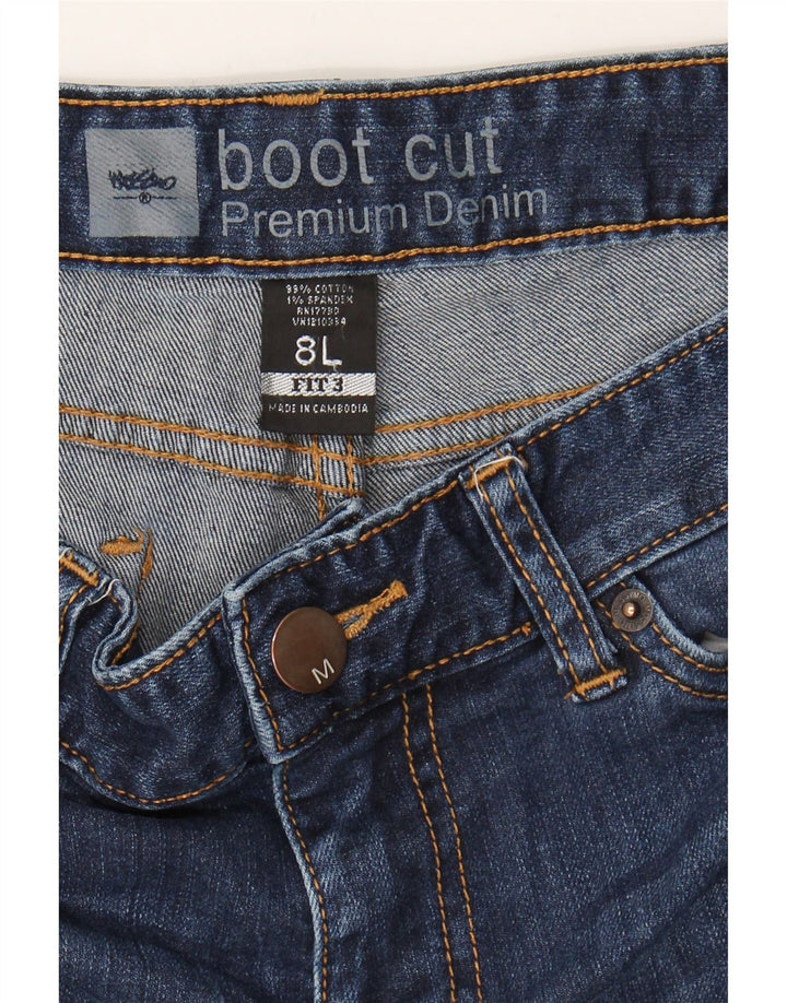 MOSSIMO Womens Bootcut Jeans US 8 Medium W32 L33 Navy Blue Cotton Vintage Mossimo and Second-Hand Mossimo from Messina Hembry 
