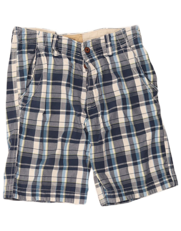 Hollister Mens Chino Shorts W32 Médio Azul Check Algodão