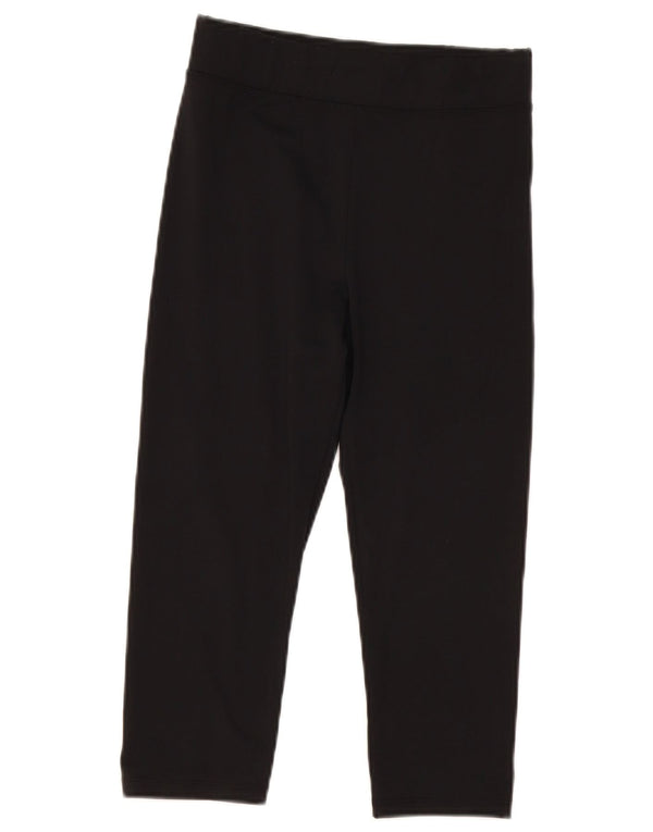 Leggings femininas capri de cintura alta Marks & Spencer UK 8 poliéster preto pequeno