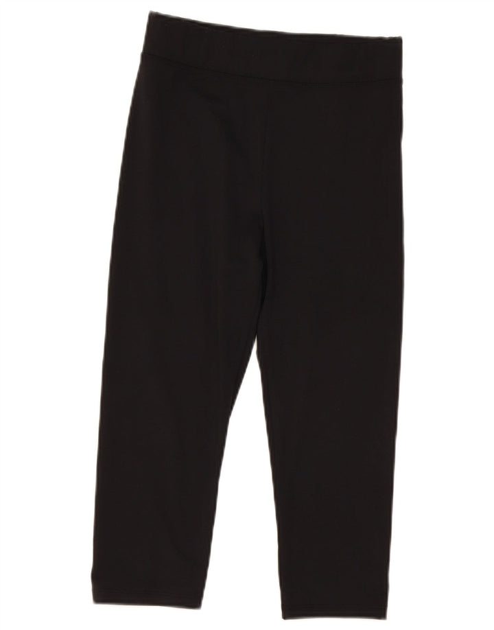 Leggings femininas capri de cintura alta Marks & Spencer UK 8 poliéster preto pequeno