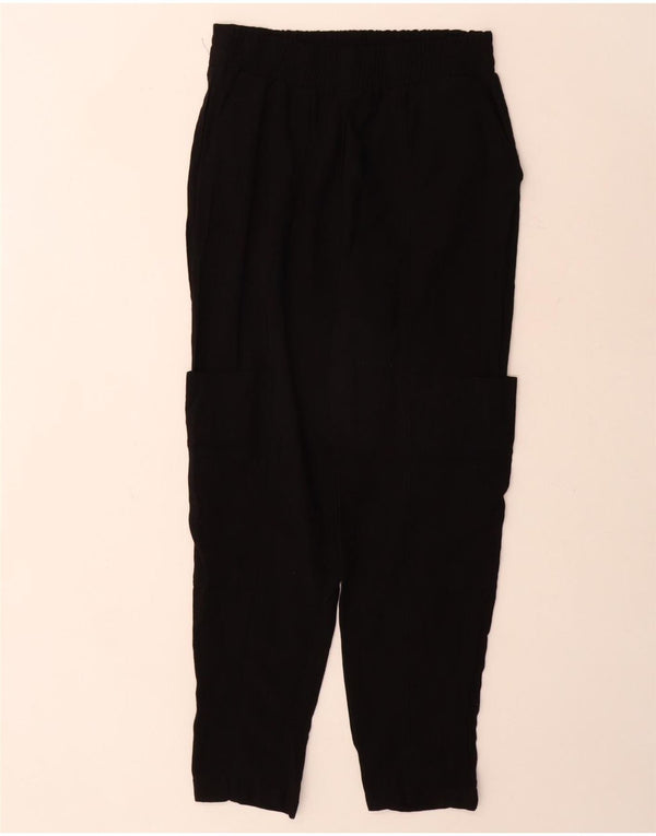 Calça de treino feminina Zara Joggers UK 6 XS preto colorblock viscose