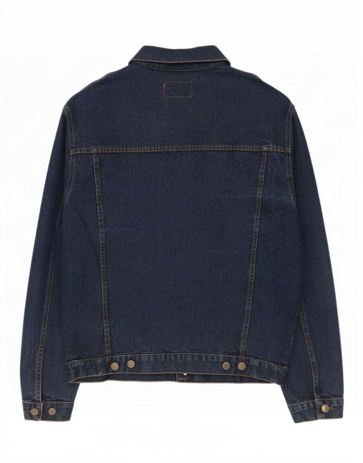Jaqueta jeans masculina vintage UK 38 azul marinho médio