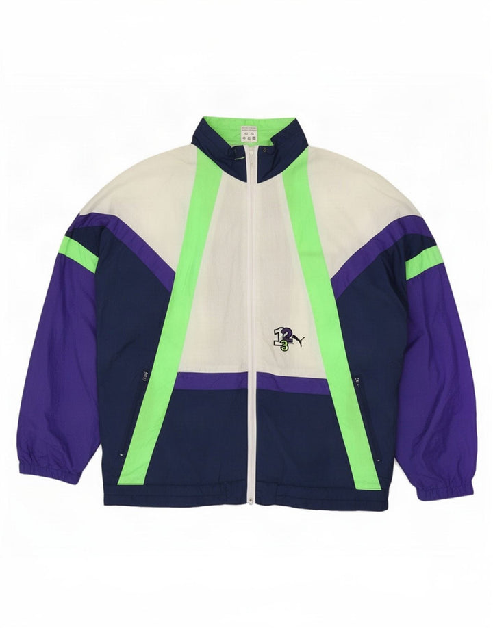 Puma Mens Tracksuit Top Jacket UK 44 XL Multicolorido Colourblock Poliéster