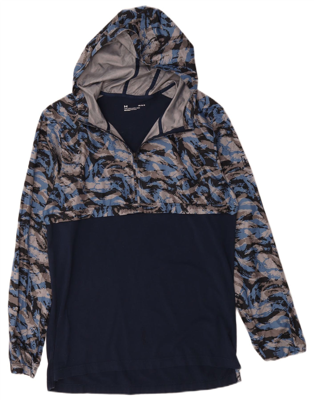 Under Armour masculino pulôver com capuz moletom grande camuflagem azul marinho