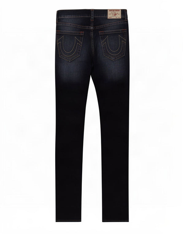 True Religion Mens Rocco Relaxed Fit Jeans Skinny W32 L31 Azul Marinho Algodão