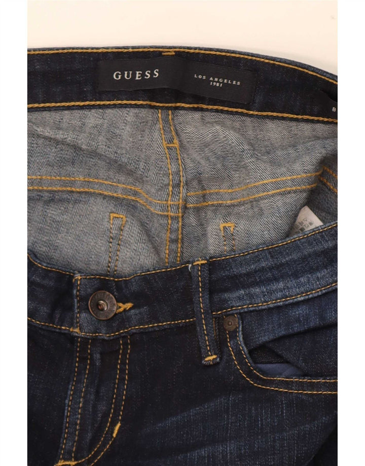 Calça jeans feminina Guess com corte baixo W29 L33 azul marinho algodão