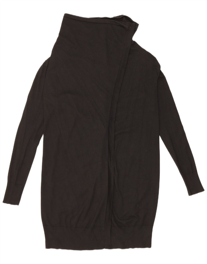 Suéter cardigã feminino Zara Longline UK 12 médio preto viscose