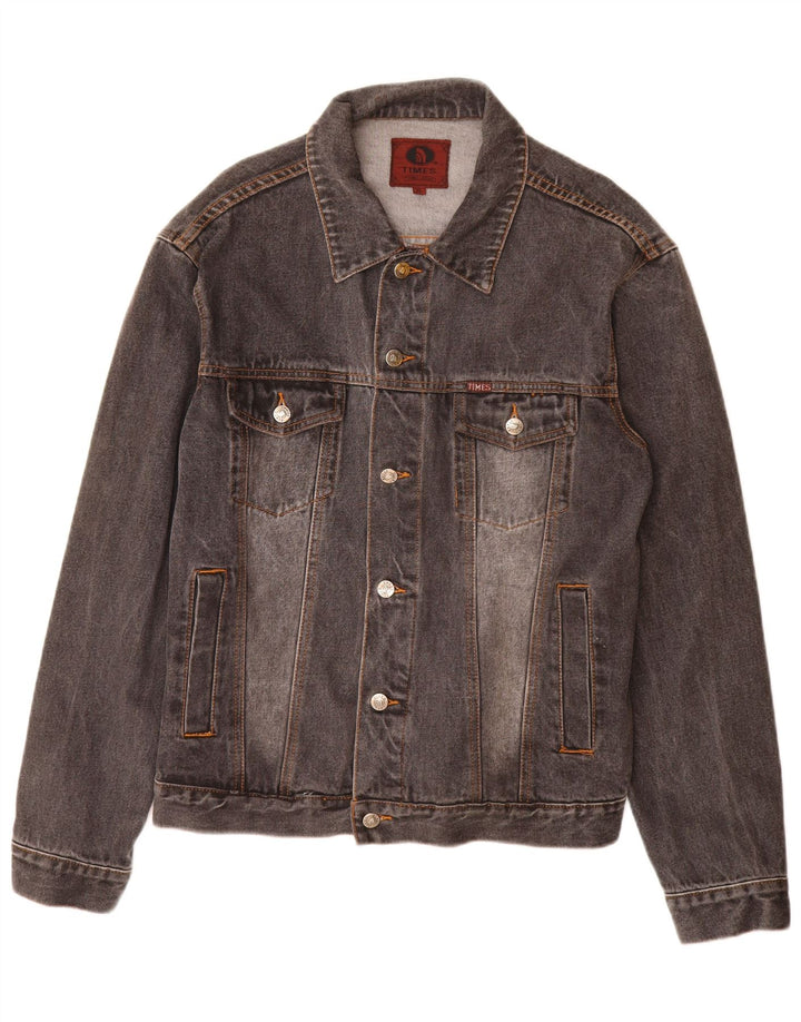 Jaqueta jeans masculina TIMES UK 42 XL algodão cinza
