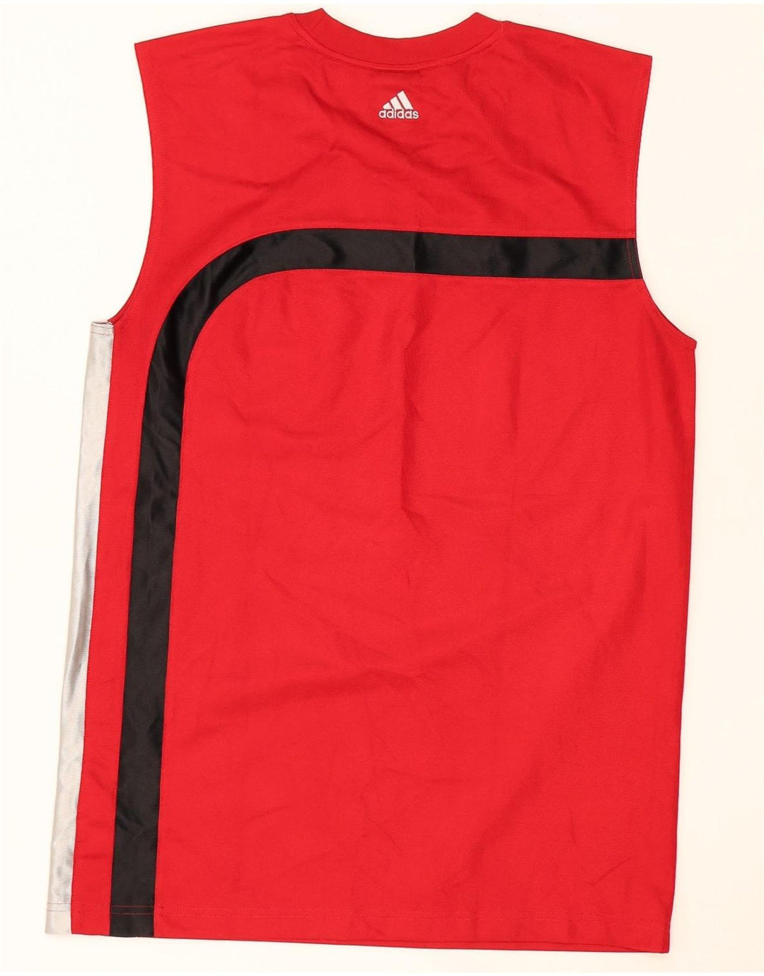 ADIDAS Mens Graphic Vest Top Pequeno Poliéster Colorblock Vermelho