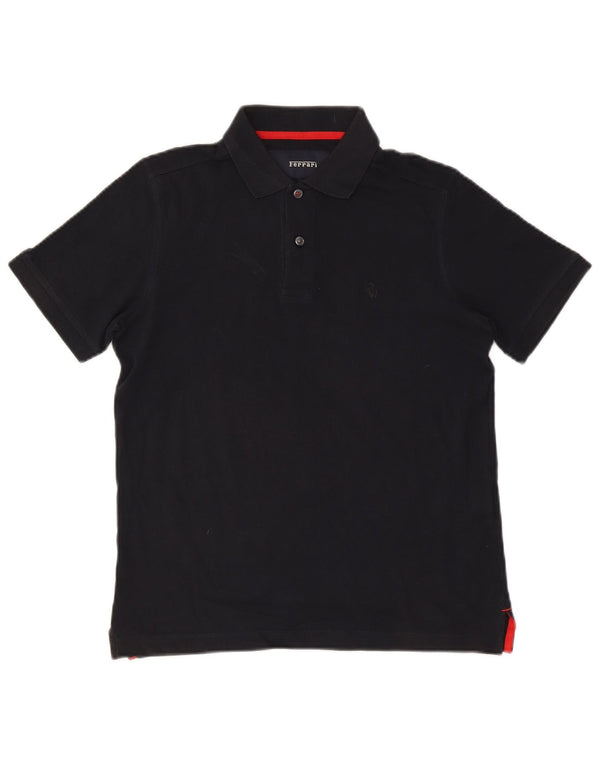 Ferrari Mens Graphic Polo Shirt Small Navy Blue Cotton