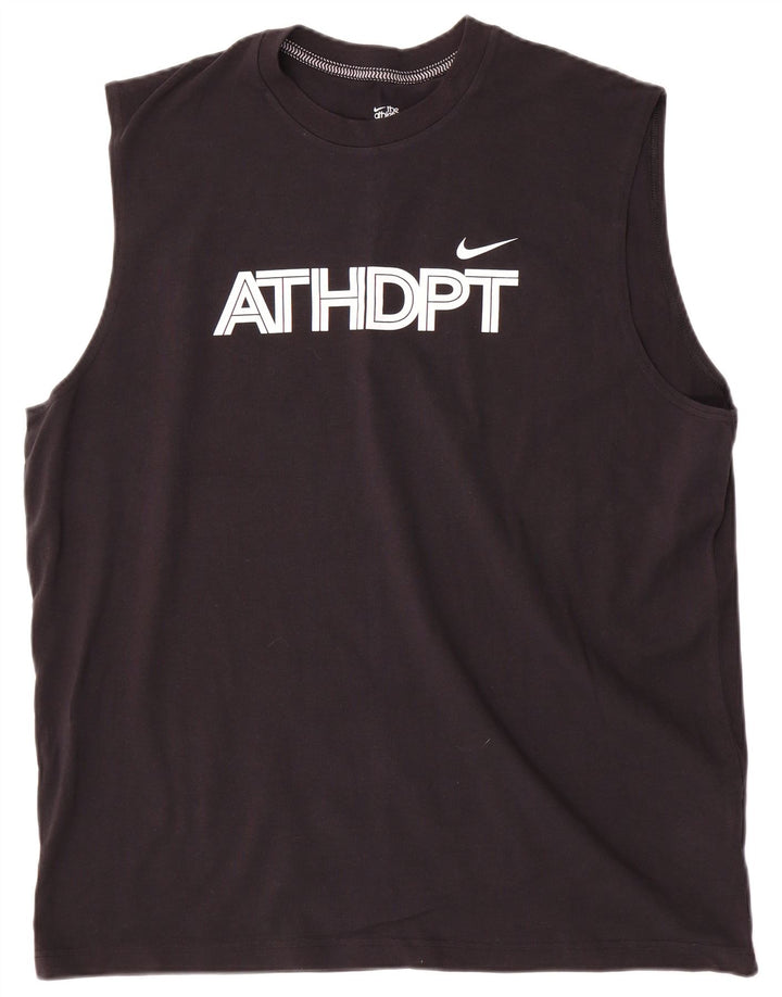 Colete gráfico masculino Nike 2XL de algodão preto