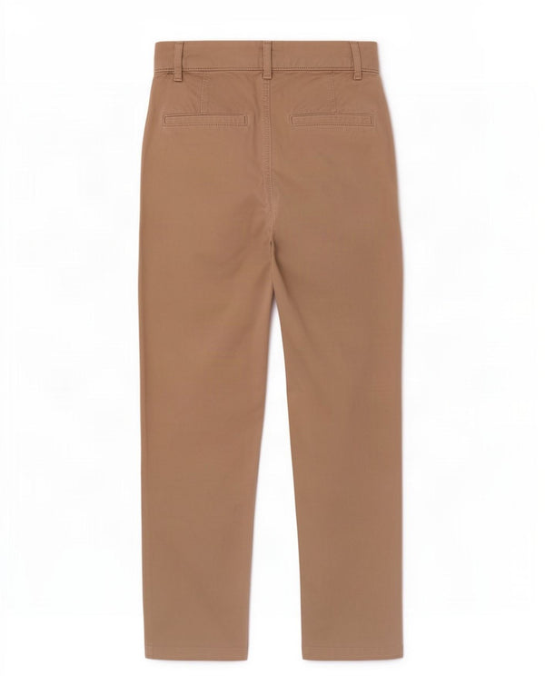 Calça feminina reta casual Marks & Spencer UK 8 pequena W27 L26 bege
