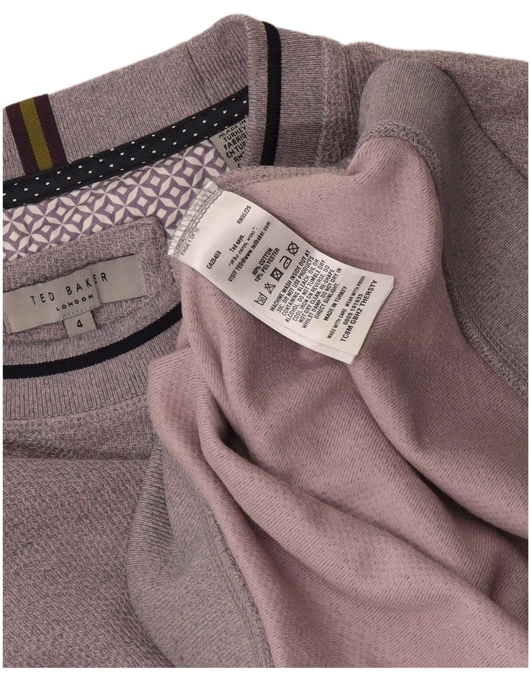 Ted Baker moletom masculino tamanho 4 grande algodão roxo