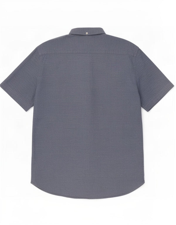 French Connection Mens Short Sleeve Shirt Large Blue Cotton