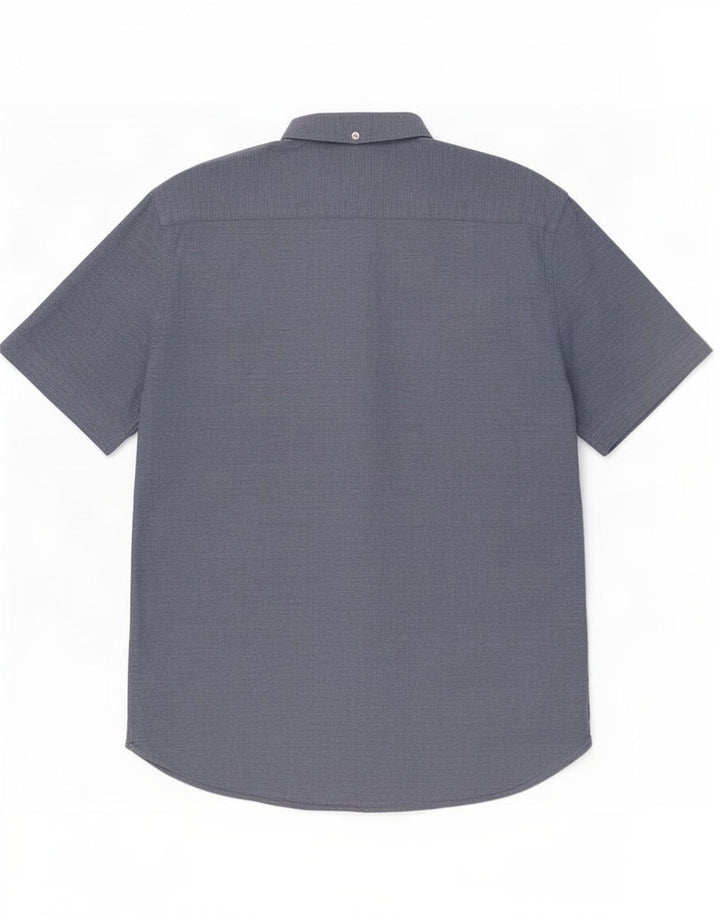 Camisa masculina de manga curta French Connection grande algodão azul